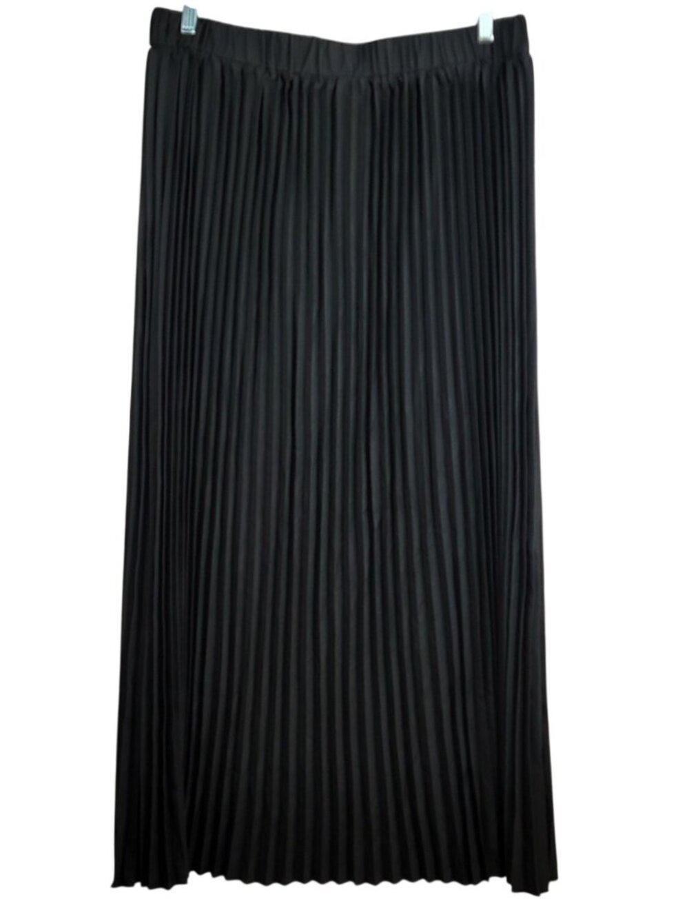 Shein Curve Accordian Pleat Maxi Skirt Black 2XL Cocktail Party Boho Modest